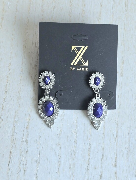zaxie Jewelry - Purple Crystal Drop Earrings